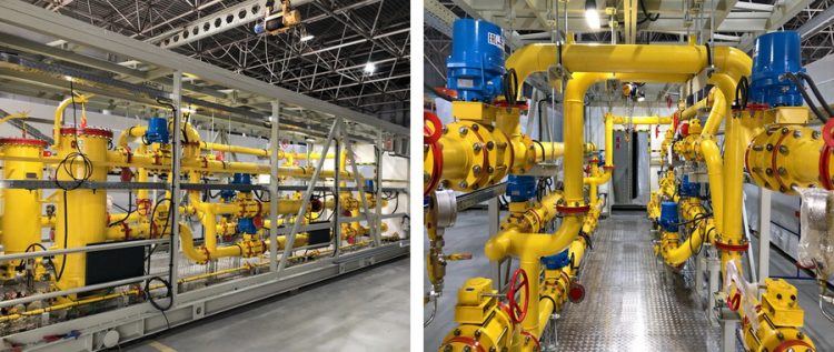 Пункт подготовки газа для энергоцентра завода ХАЯТ на этапе заводской сборки
